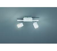 ROUBAIX BARRA 2 SPOTS LED 7W 800lm, 3000K QUADRATI METALLO BIANCO L.34CM