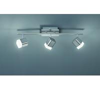 ROUBAIX BARRA 3 SPOTS LED 10,5W 1200lm, 3000K QUADRATI METALLO ACCIAIO SATINATO L.48CM