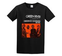 ROUBEIJIA Creedence Clearwater Revival Bad Moon Rising Mens Round Neck Cotton T Shirts Size M