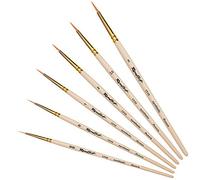 Roubloff Set Pennelli Professionali Sintetici a Punta Fine - 6 in Setole Sintetiche - Taglie: 00 / 0 / 1 / 2 / 2,5 / 3