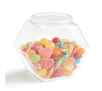 Roucerlin Barattoli trasparenti in PET per caramelle con coperchi, barattoli esagonali per biscotti, caramelle, buffet, snack, bucato, caffè, chicchi di caffè, forniture per cucito artigianale