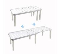 Roucerlin Scaffale allungabile per armadio da cucina, scaffale per spezie da pavimento, ripiano retrattile per bagno, piano di lavoro, dispensa, colore: bianco