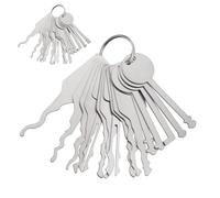 Roucerlin Set di 2 chiavi di emergenza con cordino, chiavi multiple in acciaio inox, strumento portatile per l'apertura di fabbri, strumenti di sblocco (set da 16 pezzi)