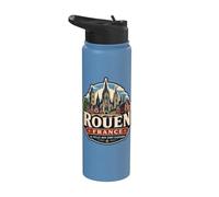 Rouen Francia Città delle Cento Guglie Stainless Steel Insulated Water Bottle
