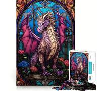 Rouge Aetheria Drago Rosa Puzzle da 1000 Pezzi per Adolescenti Stimola la Memoria Rilassante Evasione Modello Assemblaggio Sorpresa Calda (38x52cm)