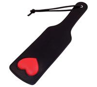 Rouge - frustino cuore - vera pelle nera