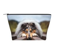 Rough Collie Bokeh Railway Cani Animali domestici ruvidi, Borsa da toilette Borsa per trucco Borsa per cosmetici Borsa da toilette da viaggio portatile