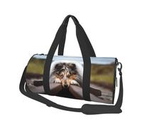 Rough Collie Bokeh Railway Cani Animali domestici ruvidi, Borsone da viaggio di grande capacità Borsa rotonda Borsa da viaggio sportiva Borsa da viaggio Borsa da fitness