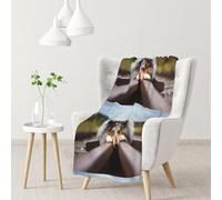 Rough Collie Bokeh Railway Dogs Animali domestici Ruvidi,Coperta morbida, calda, anti-pilling, in flanella, peluche, 76 x 102 cm
