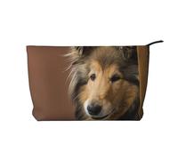 Rough Collie Lassie Cani Grandi e Soffici Animali Domestici, Borsa per cosmetici in velluto a coste Borsa per il trucco Borsa da viaggio portatile