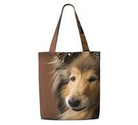 Rough Collie Lassie Cani Grandi e Soffici Animali Domestici,Borse della spesa riutilizzabili, borse per la spesa, borsa a tracolla in tela di grande capacità