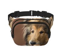 Rough Collie Lassie Cani Grandi e Soffici Animali Domestici, Marsupio quadrato a doppio strato, borsa da viaggio, marsupio casual