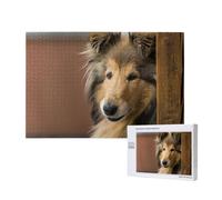 Rough Collie Lassie Cani Grandi e Soffici Animali Domestici,Puzzle in legno da 1000 pezzi per famiglie, puzzle per adulti e adolescenti