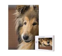 Rough Collie Lassie Cani Grandi e Soffici Animali Domestici,Puzzle in legno da 300 pezzi per adulti e adolescenti
