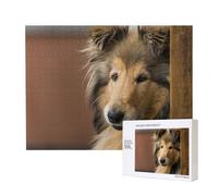 Rough Collie Lassie Cani Grandi e Soffici Animali Domestici,Puzzle in legno da 500 pezzi, gioco di famiglia, puzzle per adulti e adolescenti, decorazioni per la casa