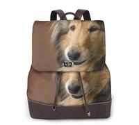 Rough Collie Lassie Cani Grandi e Soffici Animali Domestici,Zaino da donna, impermeabile, leggero, in pelle PU, alla moda, da viaggio