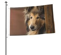 Rough Collie Lassie Dogs Big Fluffy Dogs Petscustom garden flag poles 3ft x 2ft flags with eyelets