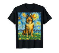 Rough Collie Starry Night Van Gogh Collie Cane Lassie Razza Maglietta