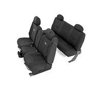 Rough Country Set di coprisedili in neoprene, colore nero, per Chevy 1999-2006, Silverado 1500, resistenti all'acqua, anteriore/posteriore 91019, 1°/2° fila