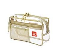 Rough Enough Clear Makeup Toiletry Bag TSA Approved Quart Size Cosmetic Case for Traveling Vacation with Zipper Large Size Stiff Protection