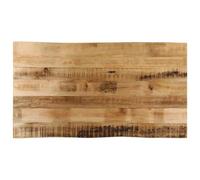 Rough Mango Solid Wood Table Top, 100 x 60 x 2,5 cm, Natural Live Edge, Desk Tops, Wood Desktop for Home Office