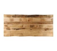 Rough Mango Solid Wood Table Top, 140 x 60 x 3,8 cm, Live Edge Desk Countertop, Natural Finish Wood Desktop for Dining, Kitchen, Office