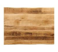 Rough Mango Solid Wood Table Top 80 x 60 x 3,8 cm, Live Edge Desk Countertop for Dining, Natural Finish