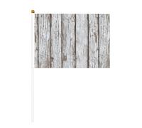 Roughed Up, piccole bandiere verticali bianche da tenere in mano, mini bandiere su bastone per feste, attività di squadra, parate, decorazione per vacanze, confezione da 10