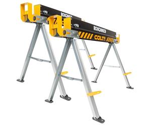 ROUGHNECK® Colt 575S Chevalet de sciage en acier robuste avec une capacité de 500 kg chacun, 1000 kg par paire pour le travail du bois et la construction - Lot de 2
