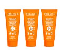 Rougj Crema Solare 30 SPF Viso Corpo 100ml X3 - Adulti, Resistente all’Acqua, Pelli Sensibili, Calendula, Karité, Senza Parabeni - Made in Italy
