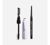 Rougj Kit Sopracciglia Perfette 02 Medio - Matita Sopracciglia Waterproof Ultra Precisa e Gel Sopracciglia Trasparente Fissante con Acido Ialuronico, Estratto di Alghe e Vitamina E - Made in Italy