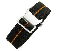 ROUHO 18mm Elastico Nylon Cinturino Orologio Regolabile Versatile Ricambio Braccialetto0-F + Argento Fibbia