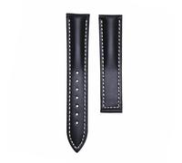 ROUHO 20 mm uomo polso orologio Cinturino orologio Cinturino pelle interfaccia piatta Cinturino ricambio orologio per OME-GA DE VEL-LE SEAMASTER SPEEDMASTER-Nero