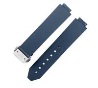 ROUHO 20 x 13mm Bracciale Premium in Gomma a Coste, Cinturino di Ricambio con Chiusura Déployante per Hublot Big Bang Chronograph