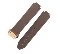 ROUHO 20 x 13mm Bracciale Premium in Gomma a Coste, Cinturino di Ricambio con Chiusura Déployante per Hublot Big Bang Chronograph