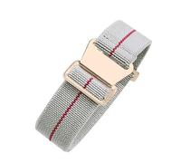 ROUHO 20mm Nylon Cinturino Orologio Regolabile Resistente Braccialetto Chiusura Durevole0-G + Oro Rosa Fibbia