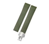 ROUHO 21mm Gomma Sportivo Cinturino Orologio Chiusura Déployante Impermeabile Braccialetto Silicone per Patek Philippe Aquanaut 5164/5167-Verde Scuro + Argento Fibbia