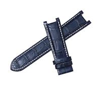 ROUHO 22 x 13 mm Cinturino per orologio in vera pelle di ricambio per cinturino morbido per GUESS GC-Blu + Bianco