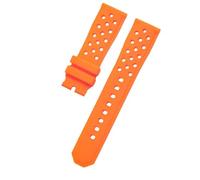 ROUHO 22mm Cinturino in Silicone Delicato sulla Pelle, Traspirante Traforato Ricambio in Gomma per TAG Heuer Carrera Aquaracer-Arancione