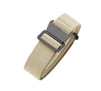 ROUHO 22mm Classico Nylon Cinturino Orologio Regolabile Resistente Braccialetto0-R + Nero Fibbia