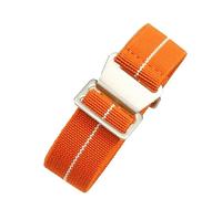 ROUHO 22mm Flessibile Ricambio Nylon Cinturino Orologio Chiusura Regolabile Braccialetto0-K + Argento Fibbia