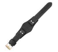 ROUHO 22mm Vera Pelle Cinturino Orologio - Imbottito Vintage Bracciale Orologio Ricambio per FOSSIL CH2564 CH2565 CH2891 CH3051-Nero + Oro Rosa