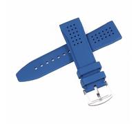 ROUHO 24 mm Impermeabile Gomma Siliconica Orologio Fibbia Cinturino Ad Ardiglione Orologio Ordina Cinturino per Fossil-Blu