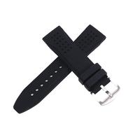 ROUHO 24 mm Impermeabile Gomma Siliconica Orologio Fibbia Cinturino Ad Ardiglione Orologio Ordina Cinturino per Fossil-Nero