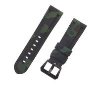 ROUHO 24 mm Silicone Mimetico Impermeabile Orologio Cinturino Regolabile Orologio Cinturino per P-ANE-RAI PAM4414447-#8 + Nero Fibbia