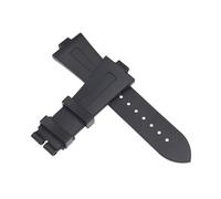 ROUHO 24 x 8 mm cinturino in gomma impermeabile accessori per orologio di ricambio cinturino per orologio per VACHE-RON-CONT-ANTIN OVERSEAS-Nero