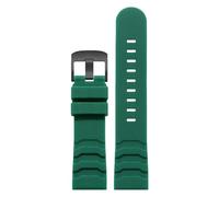 ROUHO 24mm Cinturino Orologio in Silicone Impermeabile, Ricambio Sportivo per Luminox Navy SEAL 8821 3501 8831 3749 3741-Verde + Nero Fibbia