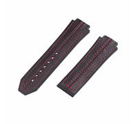 ROUHO 26 x 19 mm cinturino in pelle cinturino di ricambio per orologio accessori cinturino cinturino per HU-BL-OT B-I-G B-A-N-G-Nero + Rosso