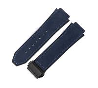 ROUHO 26 x 19mm Ricambio Pelle Braccialetto Orologio Uomo e Donna Cinturino in Pelle per HUBLOT Big Bang-Blu Scuro + Nero Fibbia