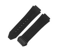 ROUHO 26 x 19mm Ricambio Pelle Braccialetto Orologio Uomo e Donna Cinturino in Pelle per HUBLOT Big Bang-Nero + Nero Fibbia